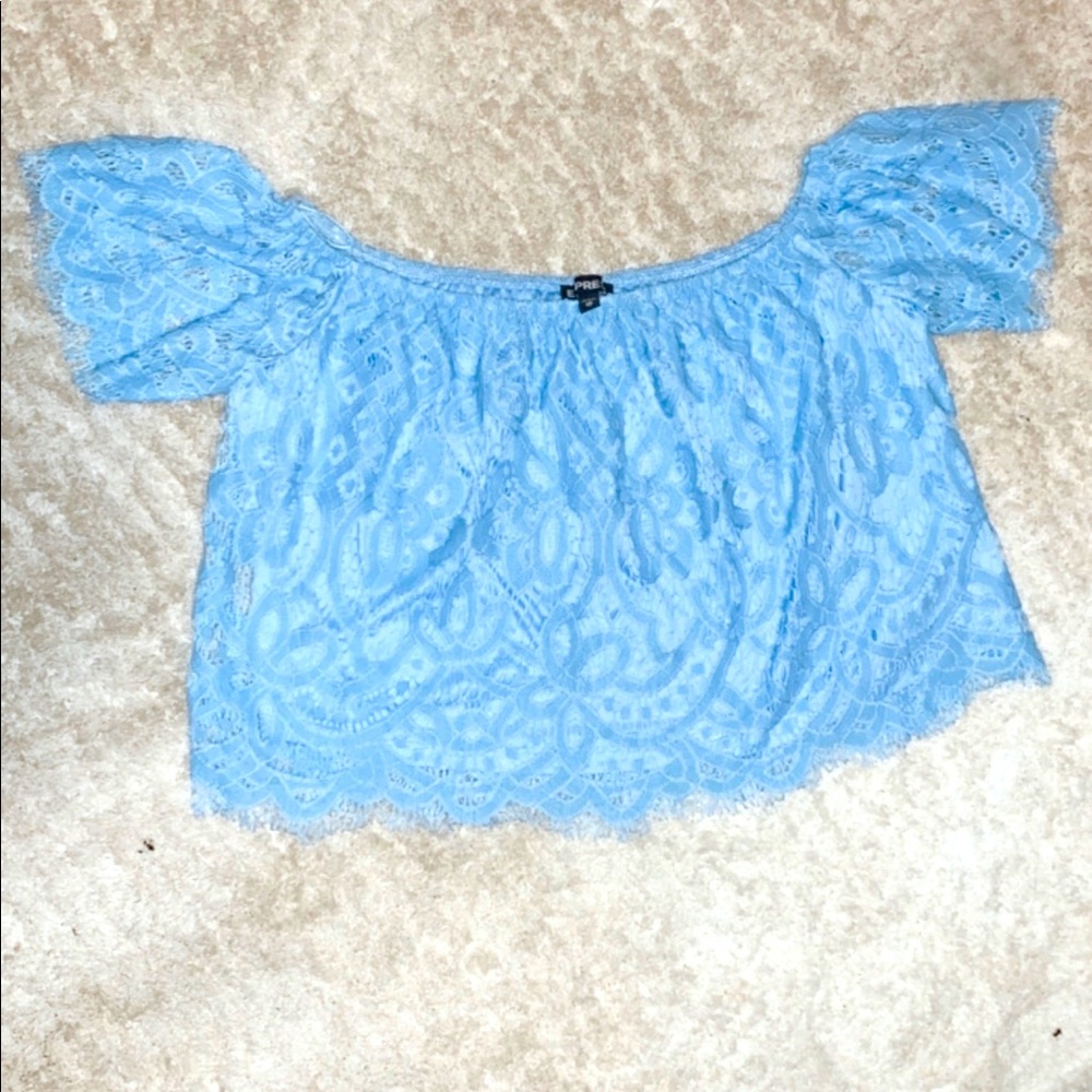 Express off the shoulder lace top